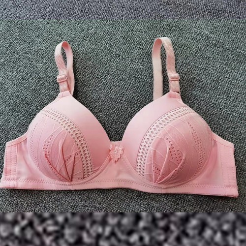 Comfort Full Figure Bralette Shaping Cup Padded Bra - Pink |image