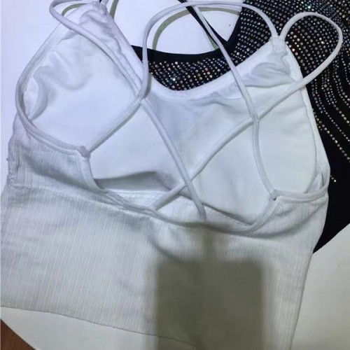 Rhinestone Diamond Tank Top Bustier Vest Crop Women Bra - White |image