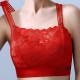 Beautiful Back Lace Sports Thin Mold Cup Women Bra - Red |image