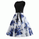Elegant Vintage With Belt Floral Printed Sleeveless Party Midi Dress - White |image