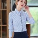Cardigan Slimming Stripes Button Up long Sleeve Women Shirts - Light Blue |image