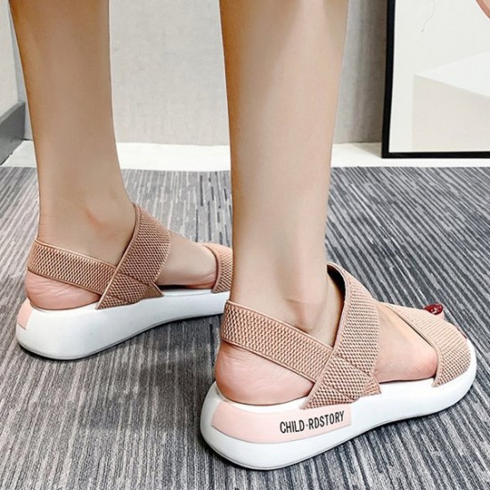 Showing image for Fairy Style Elastic Strappy Open Toe Women Sports Sandals - Pink Fairy Style Elastic Strappy Open Toe Women Sports Sandals - Pink |image