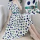 Leisure Style Round-Neck Polka Dot Waist Bet A-Line Midi Dress - White |image