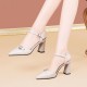 Comfortable Pointed Toe Party High Heel Pumps Sandals - Cream |image