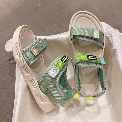 Comfortable Non Slip Soft Bottom Sports Velcro Closure Sandals - Green |image