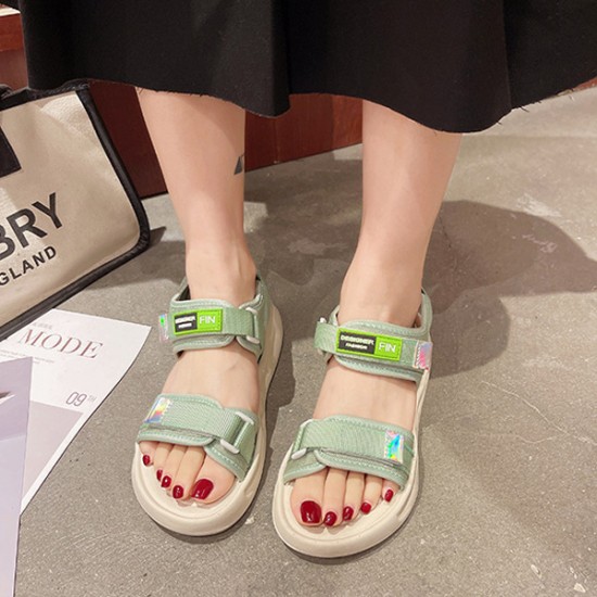 Comfortable Non Slip Soft Bottom Sports Velcro Closure Sandals - Green |image