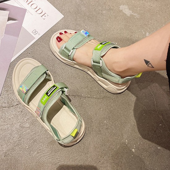 Comfortable Non Slip Soft Bottom Sports Velcro Closure Sandals - Green |image