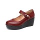 Comfortable Soft Sole Rhinestone Round Toe Casual Shoes - Red |image