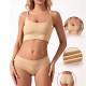 Detachable Mold Cup Sporty Sling Shape Women Bra Set - Cream |image