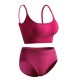 Detachable Mold Cup Sporty Sling Shape Women Bra Set - Pink |image