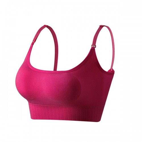 Detachable Mold Cup Sporty Sling Shape Women Bra Set - Pink |image