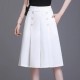 Classic White Panel Skirt with Decorative Buttons