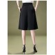 Classic Black Panel Skirt with Decorative Buttons |image