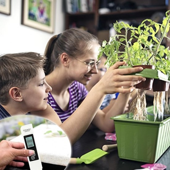 3-in-1 digital TDS, temperature, and EC meter for high accuracy in hydroponics and drinking water quality testing