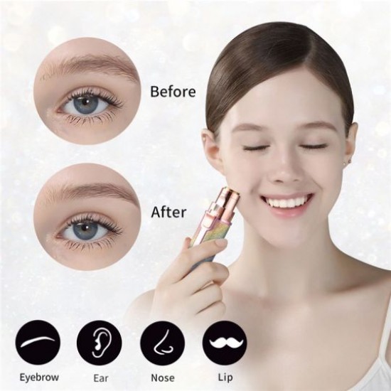 Rechargeable 2-in-1 Eyebrow Trimmer Pen and Facial Hair Remover |image