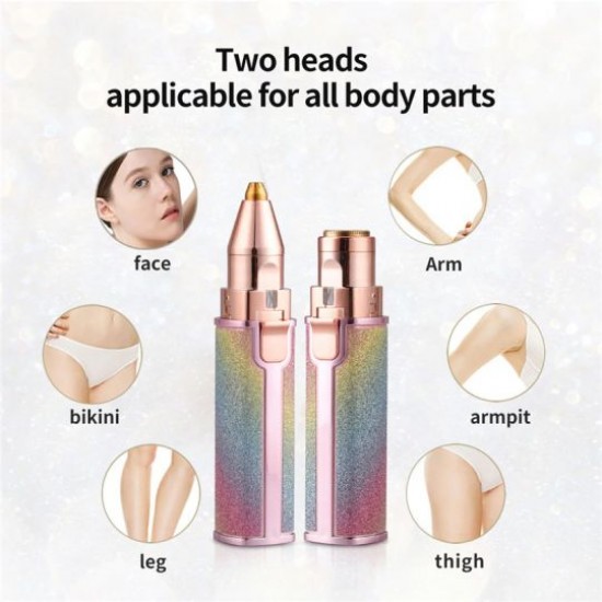 Rechargeable 2-in-1 Eyebrow Trimmer Pen and Facial Hair Remover |image