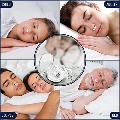 Magnetic silicone anti-snore nose clip designed for comfortable sleep aid and apnea relief