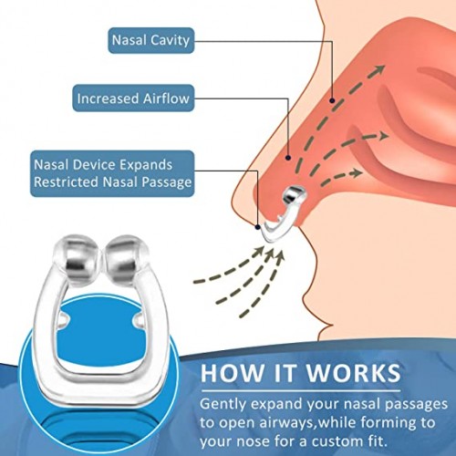 Magnetic silicone anti-snore nose clip designed for comfortable sleep aid and apnea relief