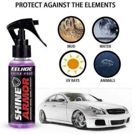 Shine Armor Fortify Quick Coat ceramic coating, 3 in 1 hydrophobic car wax in 100ml, for durable shine and protection Shine Armor Fortify Quick Coat Ceramic Coating 3 In 1 Hydrophobic Car Wax 100ml |image