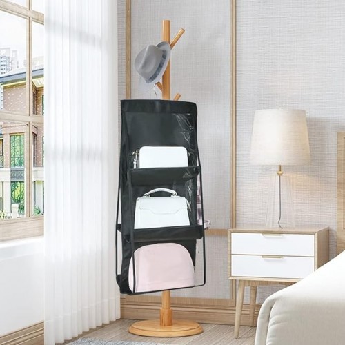 Six-Pocket Handbag Organizer Dust-Proof Space-Saving Bag Holder with Hanging Hook |image
