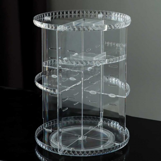 Large capacity 360 rotating makeup organizer, cosmetic display holder stand for efficient and stylish organization Large Capacity 360 Rotating Makeup Organizer Cosmetic Display Holder Stand |image