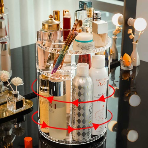 Large Capacity 360 Rotating Makeup Organizer Cosmetic Display Holder Stand |image