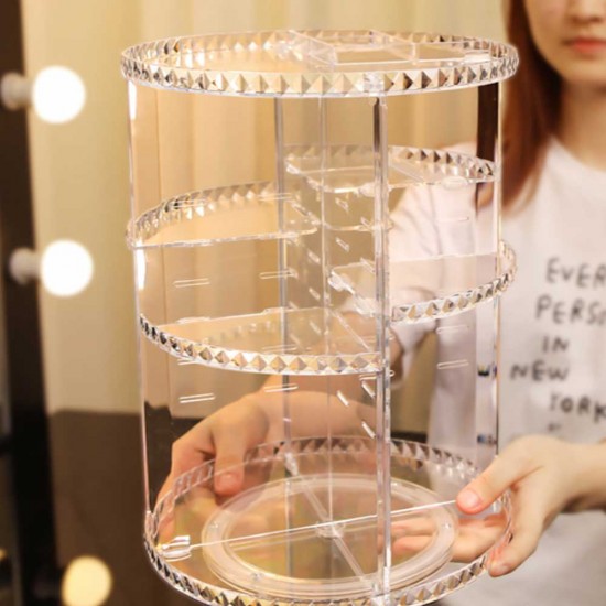 Large capacity 360 rotating makeup organizer, cosmetic display holder stand for efficient and stylish organization Large Capacity 360 Rotating Makeup Organizer Cosmetic Display Holder Stand |image