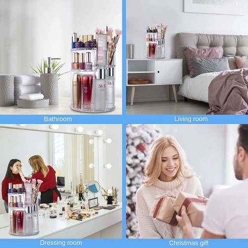 Large Capacity 360 Rotating Makeup Organizer Cosmetic Display Holder Stand |image