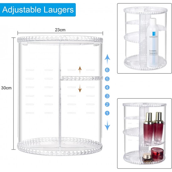 Large capacity 360 rotating makeup organizer, cosmetic display holder stand for efficient and stylish organization Large Capacity 360 Rotating Makeup Organizer Cosmetic Display Holder Stand |image