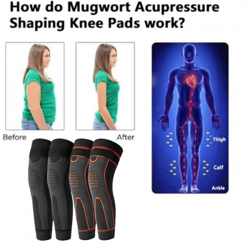 Extended Acupressure Sports Knee Pads: Self-Heating Shaping Knee Sleeve |image