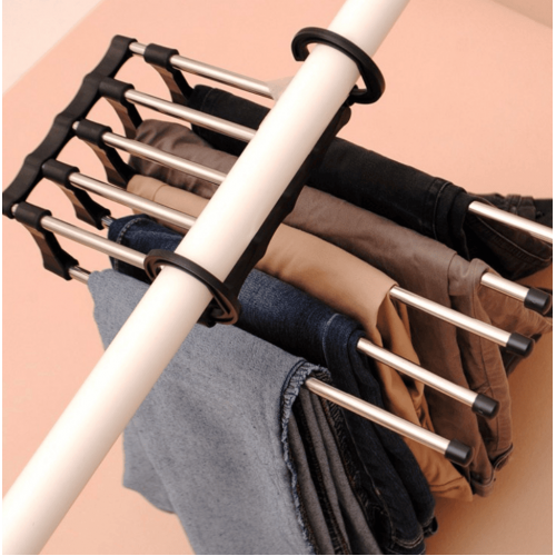 Stainless Steel Pants Hanger in Compact Design for Closet Efficiency Compact Stainless Steel Pants Hanger - Efficient Closet Storage Solution |image