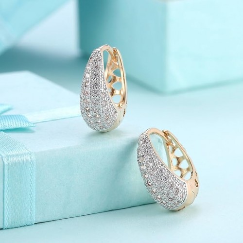 Zircons Engraved Hearts Tassel Long Earring Gifts For Women Gold |image