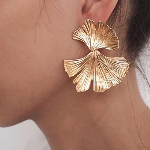 Gold Large Geometric Statement Dangle Earrings - Women's Jewelry