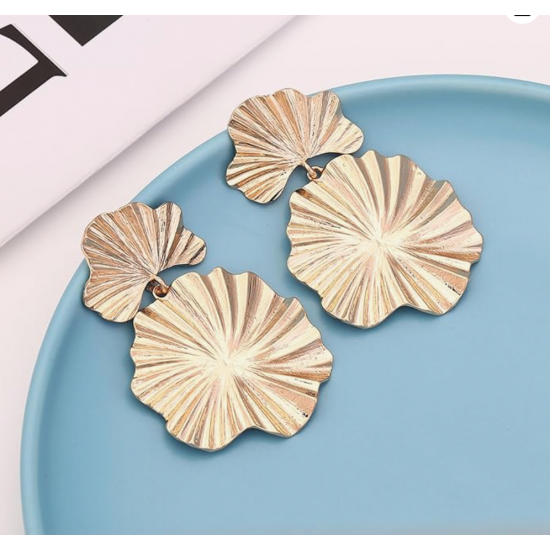 Gold Flower Earrings For Women Exaggerated Party Jewelry |image