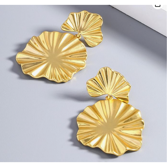 Gold Flower Earrings For Women Exaggerated Party Jewelry |image