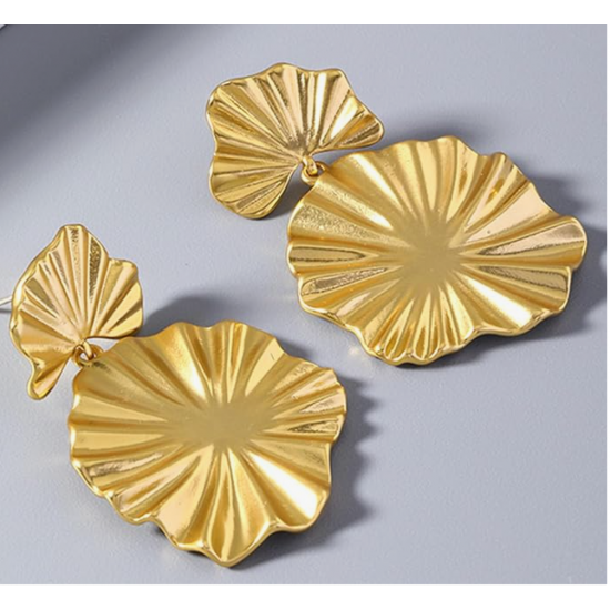 Gold Flower Earrings For Women Exaggerated Party Jewelry |image