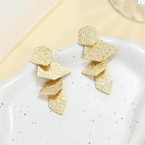 Gold Leaf Earrings Luxurious Elegance For Woman |image