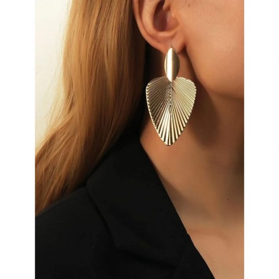 Gold Leaf Earrings Real Leaves Drop Statement Natural |image