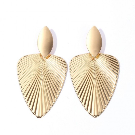 Gold Leaf Earrings Real Leaves Drop Statement Natural |image