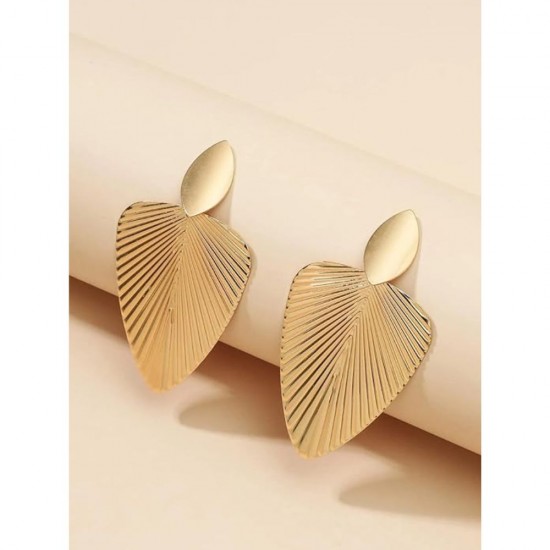 Gold Leaf Earrings Real Leaves Drop Statement Natural |image