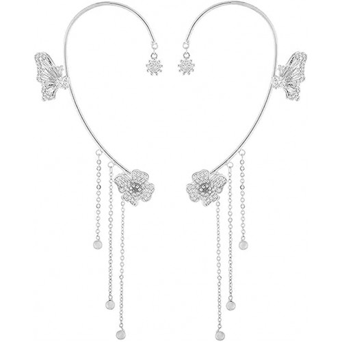 Silver Clip On Ear Cuffs With Butterfly Design |image