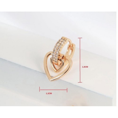 Stylish Drop Earrings With Rhinestone Heart Decor Gold