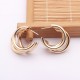 Stylish Latest Triple Hoop Earrings For Women And Girls - Gold