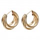 Stylish Latest Triple Hoop Earrings For Women And Girls - Gold