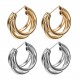 Stylish Latest Triple Hoop Earrings in Silver for Women and Girls