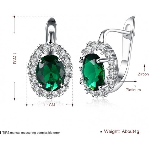 Stunning Emerald Green Stone Earrings With Diamonds |image