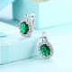 Stunning Emerald Green Stone Earrings With Diamonds