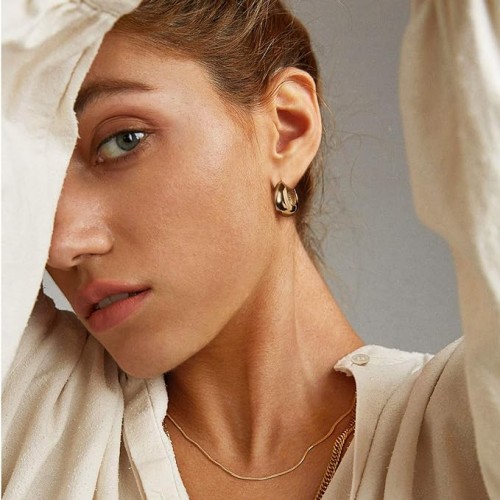 Bold And Beautiful Chunky Gold Hoop Earrings |image