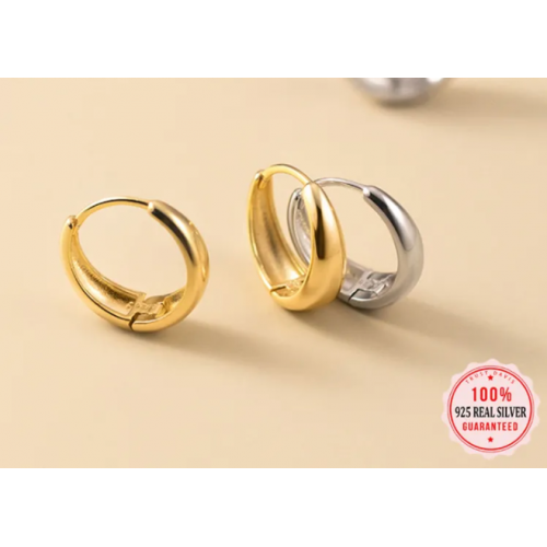 Bold And Beautiful Chunky Silver Hoop Earrings |image