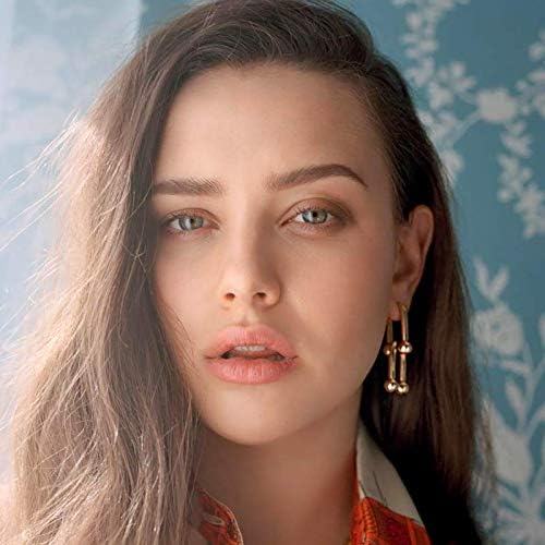 Gold Plated U Shape Chunky Circle Hoop Earrings |image